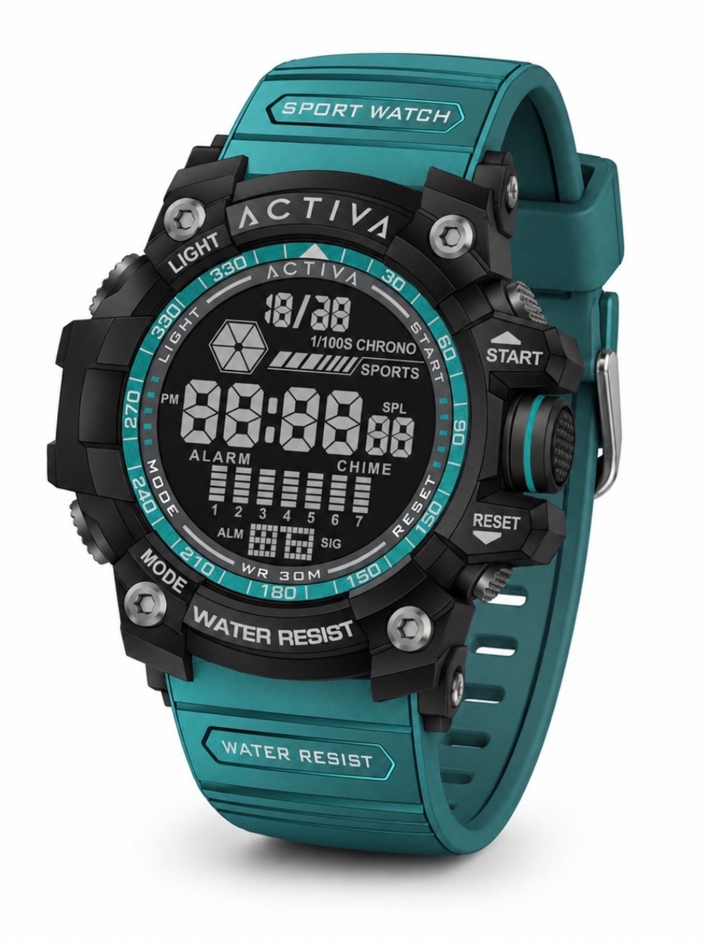 NWT Activa X Invicta Digital Essentials Men's Watch 56mm Teal Green ACW8020-006
